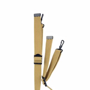 SMONT WW2 US Army M1936 Combat Suspenders WWII Standard X Strap Replica Military Canvas Webbing (Khaki)