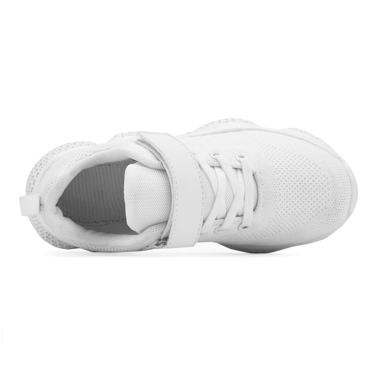 Hetios White Tennis Shoes for Girls Boys Breathable Athletic Tennis Shoes Children (Toddler/Little Kid/Big Kid) 1 M US