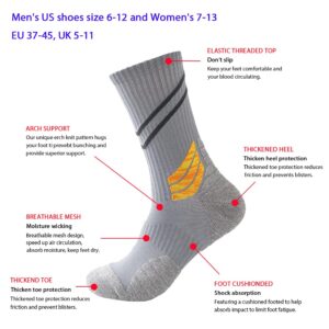 DRASEX Men's Athletic Crew Socks Performance Basketball Sock Cushioned Thick Sports Running Outdoor Socks