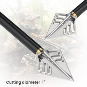 OTW Hunting Broadheads, 3 Fixed Blades 100 Grain Archery Broad Heads Archery Broadheads for Small Game Crossbows and Compound Bow Arrows(6 Pack-1)