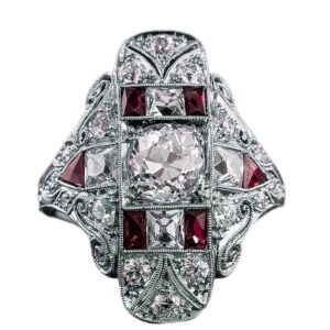 sixtwo fashion luxury topaz ring 925 sterling silver cz vintage court style sapphire red garnet ring hollow flower pattern ring eternity engagement wedding ring promise ring for women st.048 (red, 7)