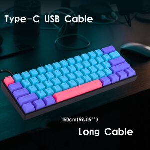 GTSP Gk61 60% Mechanical Keyboard Gaming Custom SK61 Hot Swappable 60 Percent with PBT Keycaps RGB Backlit NKRO Type-C Cable for PS4 (Gateron Optical Yellow, Joker)