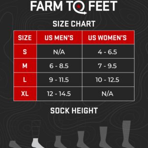 Farm to Feet Max Patch Light Cushion Technical 1/4 Crew Merino Wool Socks (Medium, Denim Blue Heather)