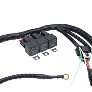 Woopeey Electric Dual Fan Upgrade Wiring Harness Fit for GM 1999–2006 ECU Control Electric Cooling Fan Wire Harness Kit Replace OE # 7L5533A226T