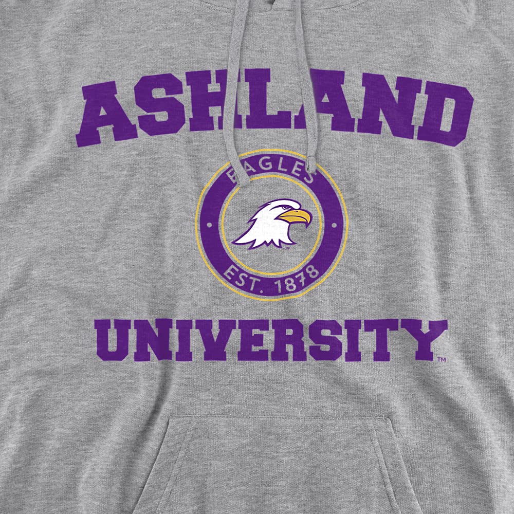 LOGOVISION Ashland University Official Circle Logo Unisex Adult Pull-Over Hoodie,Athletic Heather, Large