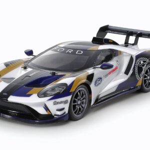 TAMIYA 58689 1:10 Ford GT Mk.II 2020 (TT-02), Remote Controlled Car, RC Vehicle, Making, Assembly Kit Model, Unisex Adult,Multicoloured