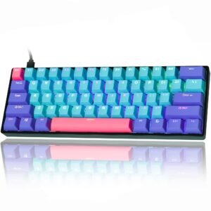 GTSP Gk61 60% Mechanical Keyboard Gaming Custom SK61 Hot Swappable 60 Percent with PBT Keycaps RGB Backlit NKRO Type-C Cable for PS4 (Gateron Optical Yellow, Joker)