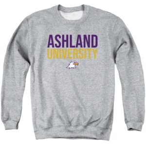 logovision ashland university official stacked unisex adult crewneck sweatshirt,athletic heather, 3x-large