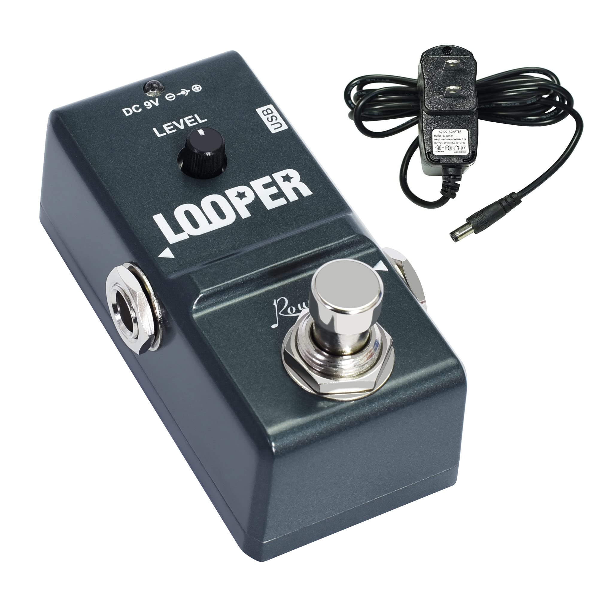 Rowin Nano Looper Pedal for Electric Guitar Effect 48Khz 24bit of Looping Unlimited Overdubs Suitable for Beginners or Solo Creators