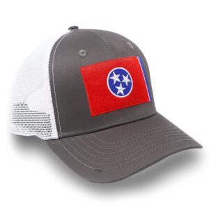 International Tie Tennessee Flag Hat for Men and Women – Adjustable One Size State Flag Cap, Baseball, Snapback, Hat Mesh Back with an Embroidered Patch