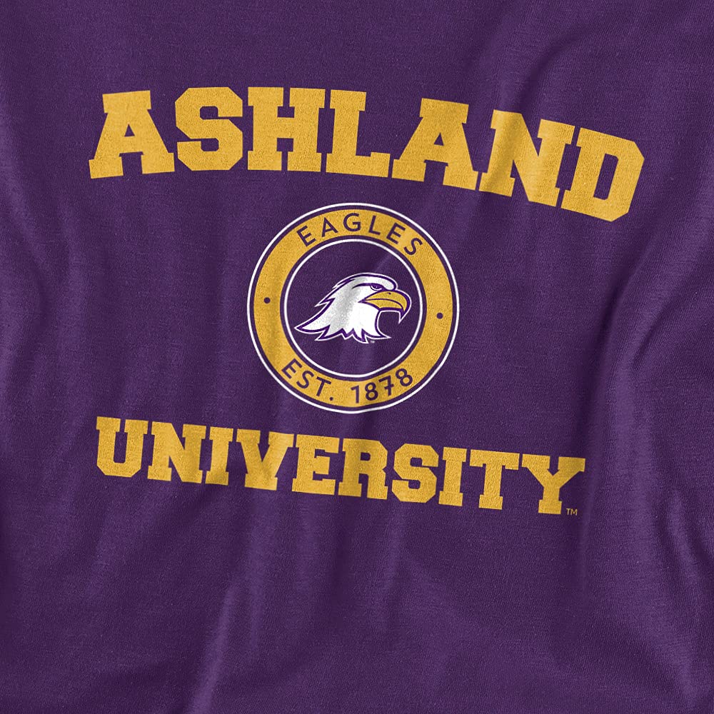 Ashland University Official Circle Logo Unisex Adult T-Shirt, Purple, Large