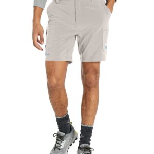 Mossy Oak Standard Fishing Shorts for Men Quick Dry Flex, Cool Gray, 2X-Large