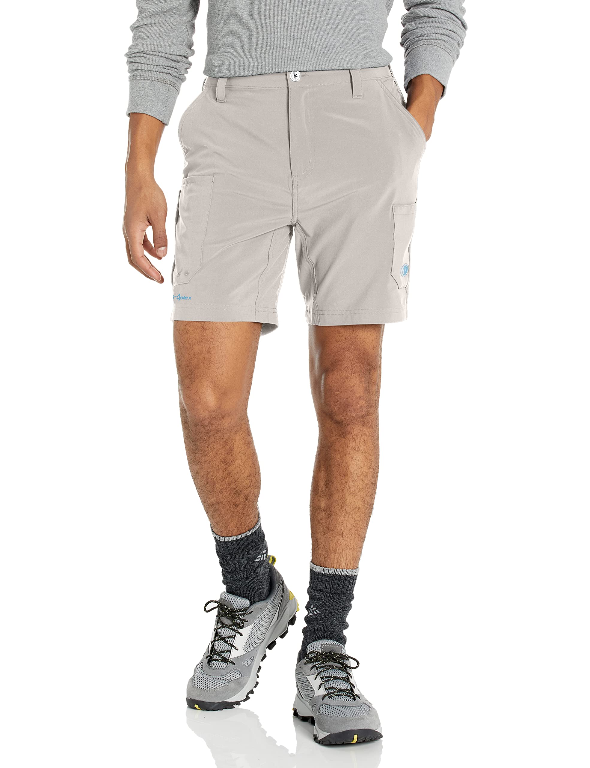 Mossy Oak Standard Fishing Shorts for Men Quick Dry Flex, Cool Gray, 2X-Large