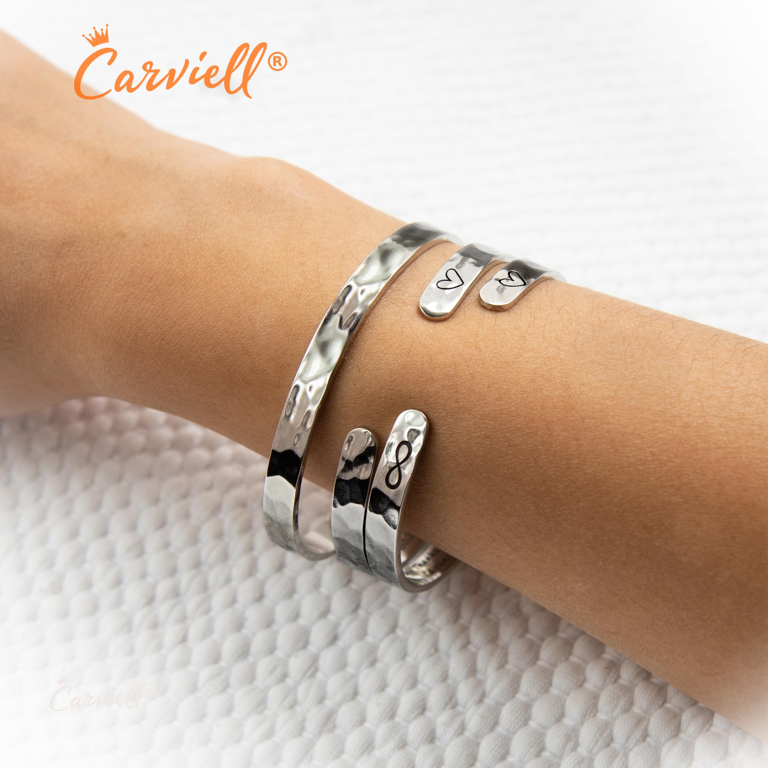 Carviell Inspirational Bracelets for Women, Personalized Encouragement Cuff Bracelet for Teens, Mom, Sister, Teenagers, Cousin Gifts, You are Loved Jewelry