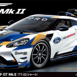 TAMIYA 58689 1:10 Ford GT Mk.II 2020 (TT-02), Remote Controlled Car, RC Vehicle, Making, Assembly Kit Model, Unisex Adult,Multicoloured