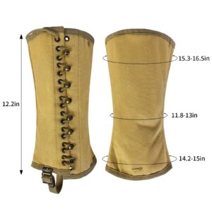 SMONT Canvas Gaiters Snake Gaiters Leg Gaiters for Men Ww2 Gaiters Reproduction WWII Us M1936 Leggings Gaiters for Hiking Army Khaki Canvas Gaiters Puttee Protection for Legs, 3R