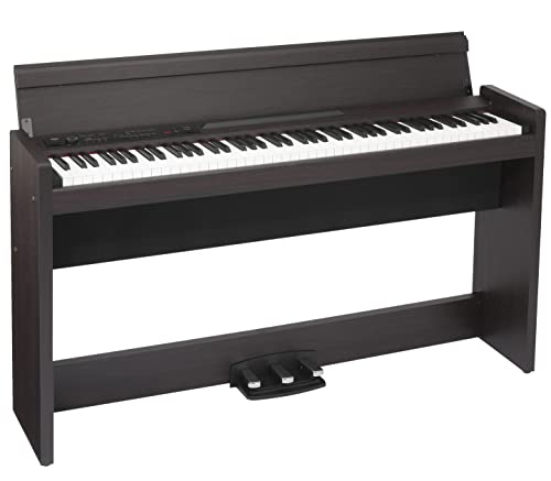 KORG, LP-380U Digital Home Piano with 88-Key Fully Weighted Keyboard, Built-in Speakers, Furniture Stand, and 3-Pedal Unit (LP-380-RW-U)