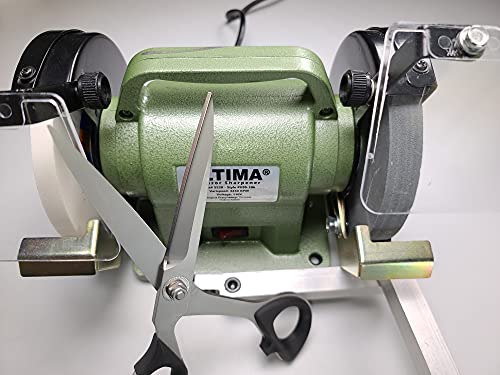 Ultima Scissor Sharpener - Benchtop Grinder & Polisher with Convexing Clamp for Prossional Quality Scissor & Shear Sharpening