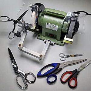 Ultima Scissor Sharpener - Benchtop Grinder & Polisher with Convexing Clamp for Prossional Quality Scissor & Shear Sharpening