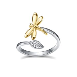 winnicaca dragonfly open ring sterling silver thumb ring cute dragonfly jewelry gifts for women birthday