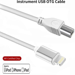 Wahbite iPhone to USB B Midi Cable 5FT, Lightning to USB 2.0 Midi Interface Cord for iPhone, iPad to Midi Controller, Electronic Music Instrument, Midi Keyboard, Recording Audio Interface and More