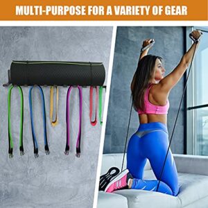 Multi-Purpose Storage Rack Resistance Bands Rack Gym Storage Rack Fitness Bands Rack Heavy Duty Rack 11 Hooks for Resistance Bands, Straps, Jump Ropes, Foam Rollers, Weight Belts, Tools (L-23")