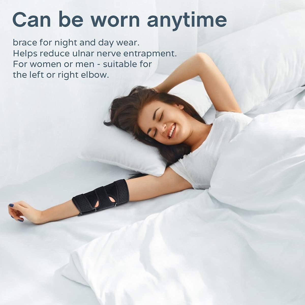 Corpower Elbow Brace,Ulnar Nerve Entrapment Brace, Elbow Immobilizer Brace,with 2 Removable Metal Splints,Elbow Brace for Tendonitis and Tennis Elbow Fit Women & Men