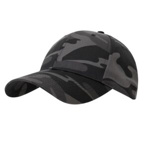 Rothco Supreme Camo Low Profile Cap – Adjustable Rugged Outdoor Baseball Hat (US, Alpha, One Size, Black Camo)