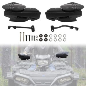 sautvs handguards with mount brackets kit for polaris sportsman scrambler 400 450 570 850 xp 1000 2007-2024 black hand guards protector accessories (2pcs, replace #2876846, 2879380)