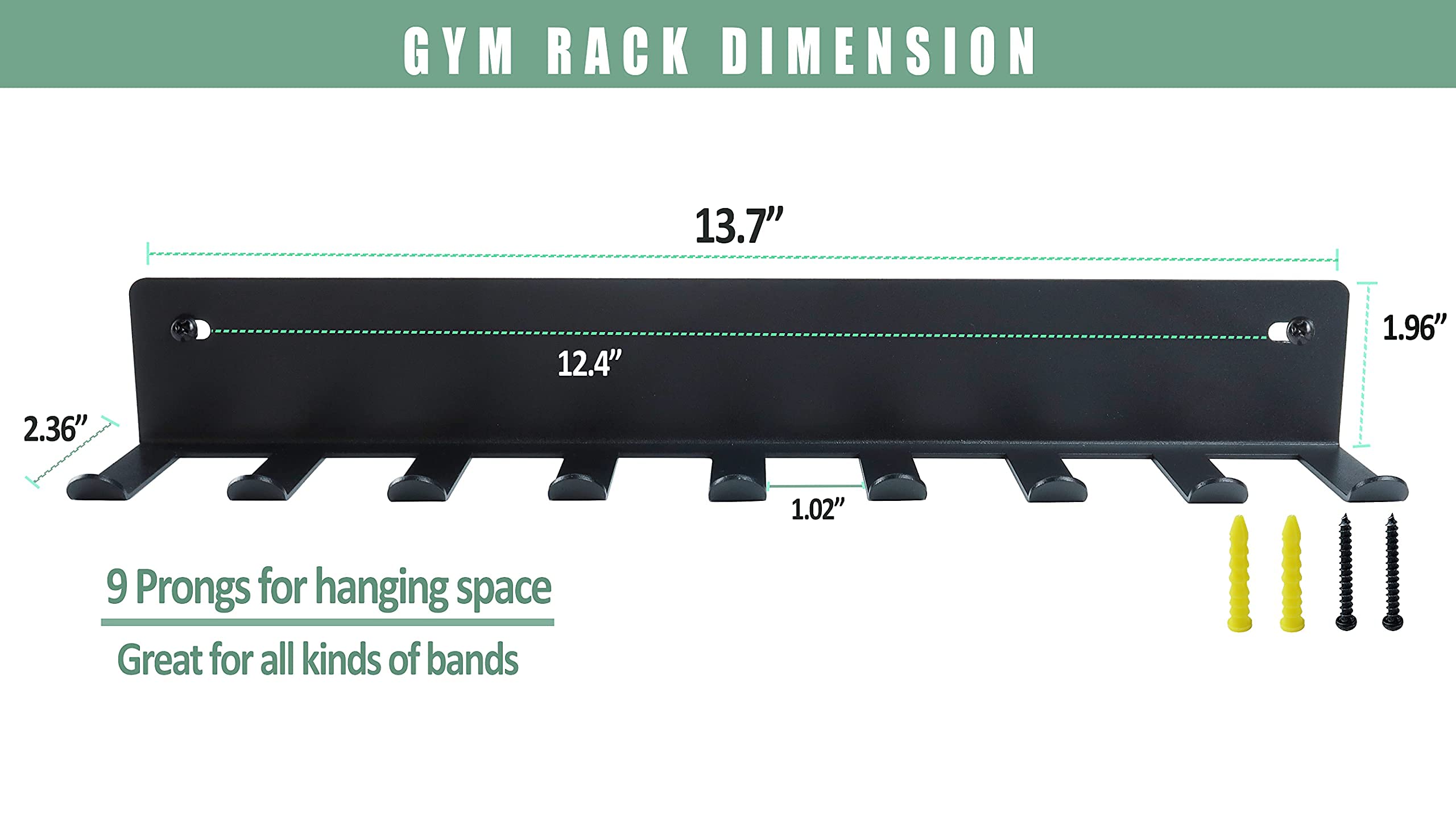 Multi-Purpose Storage Rack Resistance Bands Rack Gym Storage Rack Fitness Bands Rack Heavy Duty Rack for Resistance Bands, Straps, Jump Ropes, Foam Rollers, Chains, Weight Belts, Tools (S)