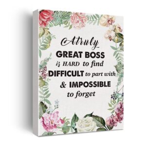 A Truly Great Boss Is Hard To Find, Boss Framed Canvas Wall Art, Boss Quote Print, Leaving Work/Farewell/Retirement 11.5" X 15"