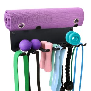 2 tier multi-purpose storage rack resistance bands rack gym storage rack fitness bands rack heavy duty rack for resistance bands, straps, jump ropes, foam rollers, chains, weight belts, tools