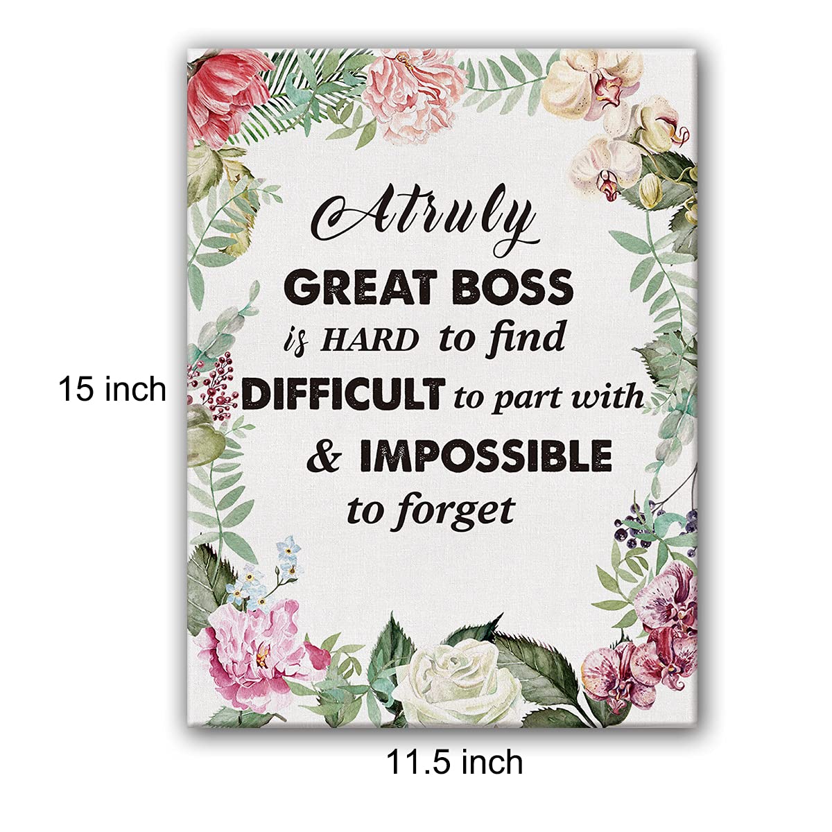 A Truly Great Boss Is Hard To Find, Boss Framed Canvas Wall Art, Boss Quote Print, Leaving Work/Farewell/Retirement 11.5" X 15"