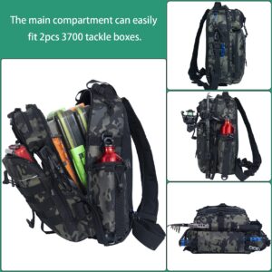 BLISSWILL Fishing Backpack Outdoor Tackle Bag Large Fishing Tackle Bag Water-Resistant Fishing Backpack with Rod Holder Shoulder Backpack fishing gifts for men