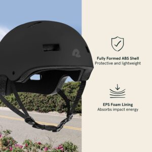 Retrospec Dakota Bicycle / Skateboard Helmet for Adults - Commuter, Bike, Skate, Scooter, Longboard & Incline Skating - Highly Protective & Premium Ventilation-Medium- Matte Black