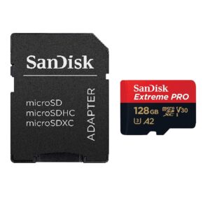 SanDisk Extreme Pro MicroSD Card 128GB Memory Card for DJI Air 2S Drone (SDSQXCY-128G-GN6MA) Class 10 Video Speed V30 UHS-I U3 160MB/s SDXC Bundle with (1) Everything But Stromboli Micro Card Reader