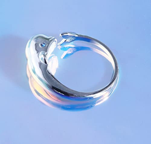 Helen de Lete Beluga White Whale S925 Sterling Silver Adjustable Ring - High Polish Version