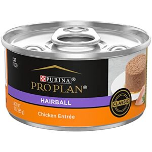 Purina Pro Plan Hairball Control Cat Food Wet Pate, Hairball Chicken Entree - (Pack of 24) 3 oz. Cans