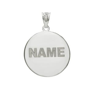 Fine 925 Sterling Silver Personalized Name Tai Chi Yin And Yang Round Disc Charm Pendant