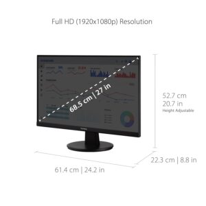 ViewSonic VA2447-MHJ 24 Inch Full HD 1080p Monitor with Advanced Ergonomics, FreeSync, 100Hz, Ultra-Thin Bezel, Eye Care, HDMI, VGA Inputs for Home and Office