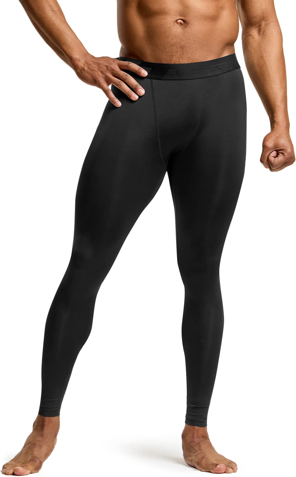 TSLA Men's Compression Pants, Cool Dry Athletic Workout Running Tights Leggings with Pocket/Non-Pocket, Hyper Control Pants Black, Medium