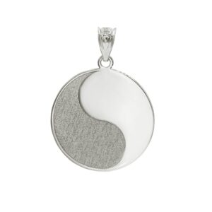 fine 925 sterling silver personalized name tai chi yin and yang round disc charm pendant