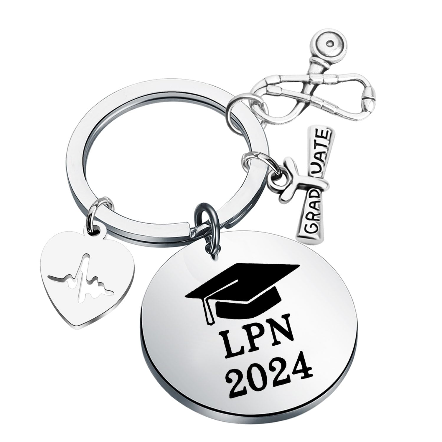 LQRI LPN 2024 Keychain LPN Keychain Caduceus Women Jewelry Licensed Physicians Nurse Graduation Gifts LPN Gifts(LPN)