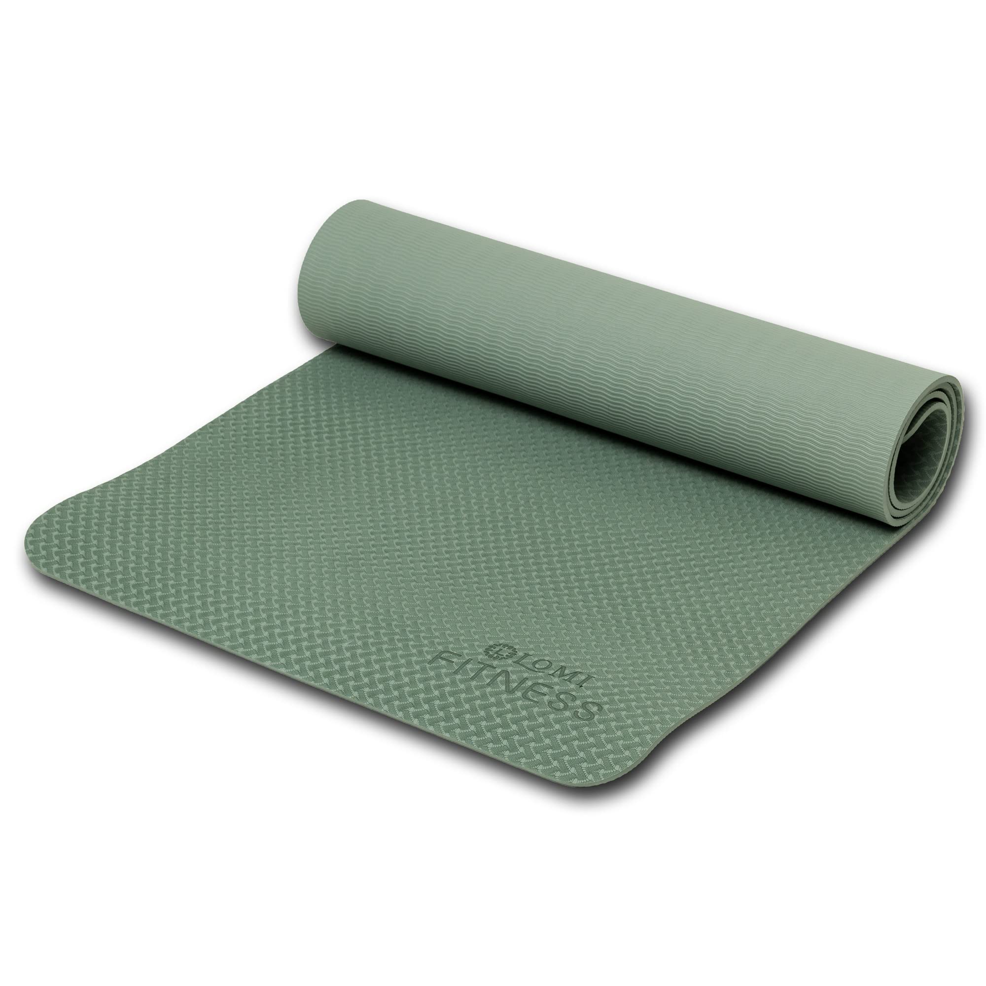 LOMI Fitness Yoga Mat with Slip-Free Material, Great for at Home or Gym Workouts, Yoga, Pilates and More, 6mm, 61cm x 173cm, Gray, (LF5006GY)