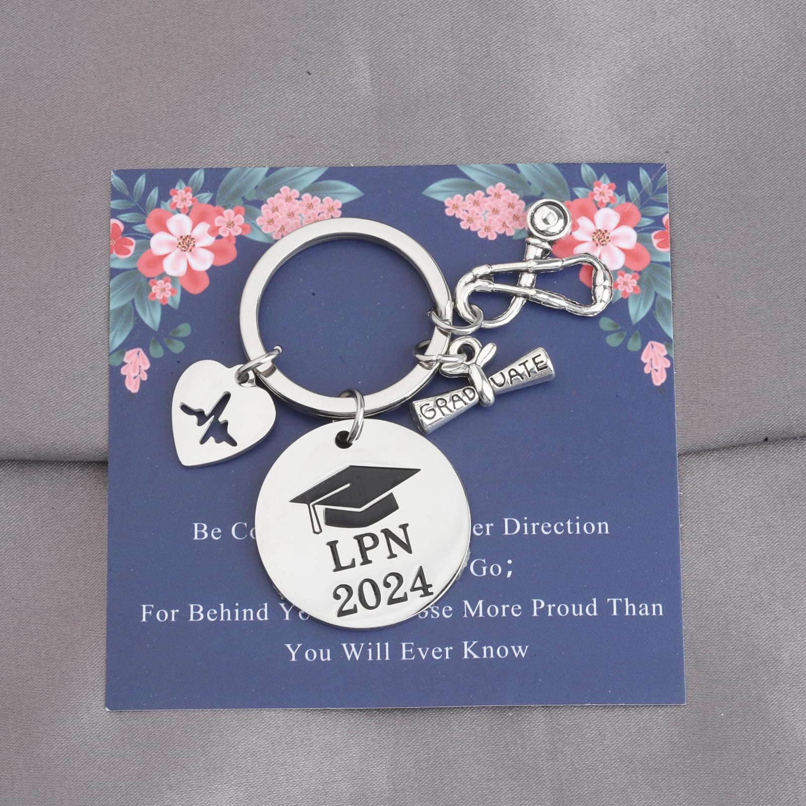 LQRI LPN 2024 Keychain LPN Keychain Caduceus Women Jewelry Licensed Physicians Nurse Graduation Gifts LPN Gifts(LPN)