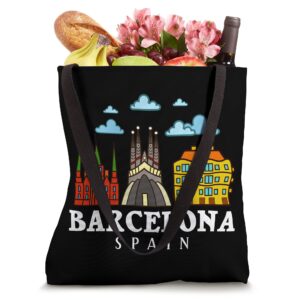 Barcelona Spain City Skyline Map Travel Tote Bag