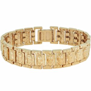 LIFETIME JEWELRY Virgen de Guadalupe Link Bracelet for Men and Women 24K gold plated (8)