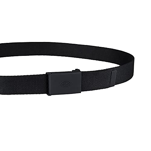 Dickies Women's Tonal Plaque Buckle Fabric Belt, Black, X-Large