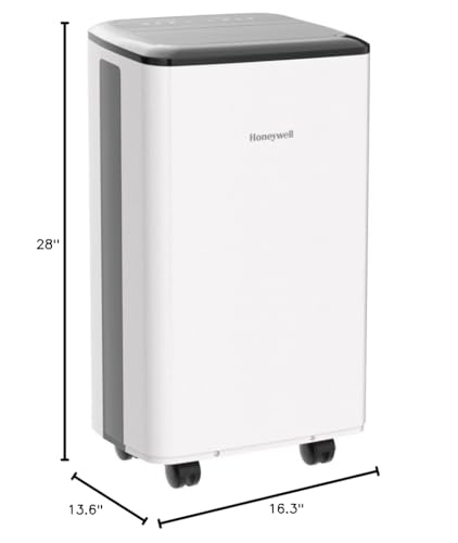 Honeywell 8,000 BTU Smart WiFi Portable Air Conditioner For Bedroom, Office, Living Room, Kitchen, 115V, Cools Up to 350 Sq. Ft. with Dehumidifier, Remote Control and Alexa Voice Control, White