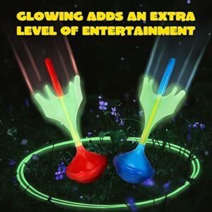 JOYIN Lawn Darts Game Set for Kids and Adults - Glow in The Dark Outdoor Games Lawn Games for Adults and Family, Soft Tip Lawn Darts Set for Kids Camping Games, Outside Yard Games